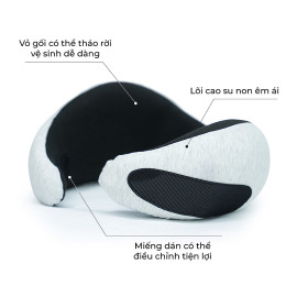Gối Cổ Cao Su Non The Travel Star TC360 (Xám Bạc)